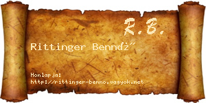 Rittinger Bennó névjegykártya